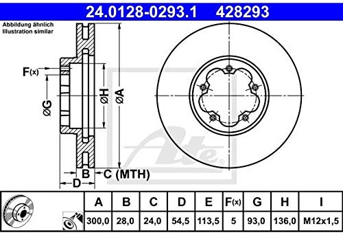 ATE 24.0128-0293.1 Bremsscheiben