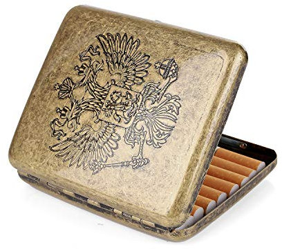 Retro zigarettenetui Edelstahl Zigarettenbox Zigarettenhülle Zigarettenkasten Zigarettencase Metall für 20 Zigaretten HWYH05