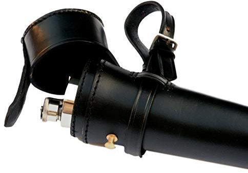 Horse Saddle Flask Black Leather complete with stainless steel baton flask equestrian gift