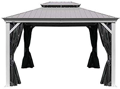 Sojag Aluminium Pavillon Messina 1012 inkl. Moskitonetz | Champagner | 298x363x292 cm
