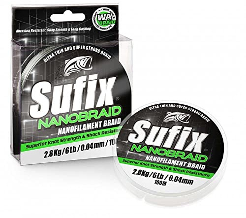 Sufix Tresse 4 Brins Nano Braid - 100m - Chartreuse - D.0.04mm - R.2.8Kg - SNB04CH100 - ASU640458
