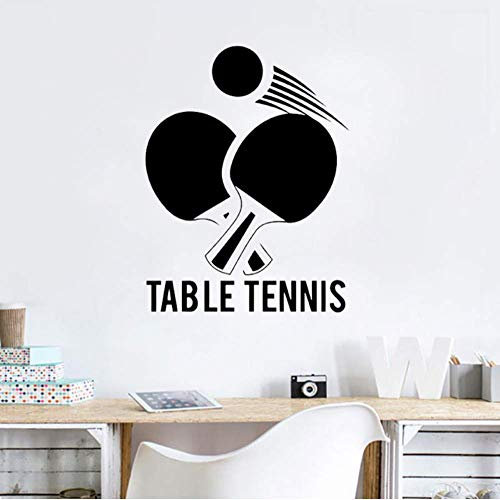 Tischtennis Wand Vinyl Aufkleber Ping Pong Sport Design Wandkunst Wandbild Gym Wand Poster Dekoration Sport Liebhaber Tapete 42 * 54 Cm