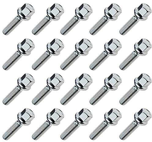 20x Radschrauben M12x1,5 SW17 45mm Kugel Radbolzen Längenauswahl
