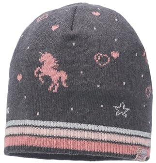 maximo Mini Girl-Mütze, randlos Jacquard, Einhorn Made in Germany 51 mittelgraumeliert/Dogwood