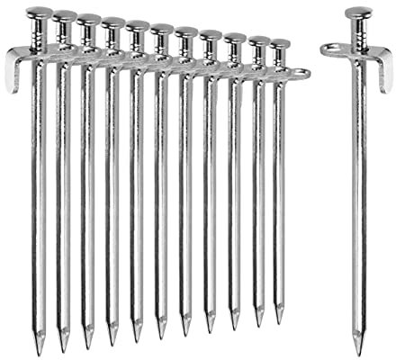 com-four® 12x Piquets de Tente en Acier - piquets Longs et Robustes pour Le Camping et l'extérieur - Piquet de Tente