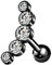Piercing Stecker mit Multi Kristall Bogen Glitzer Steinen Ohr Cartilage Tragus Helix Ohrpiercing Barbell Stab Kugel Knorpel Schwarz Clear