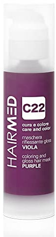 HAIRMED, Cura e Colore, Maschera Riflessante Gloss, Maschera Colorante Capelli, Riflessante Capelli, Senza Ammoniaca, Colore C22 Viola, 150 ml