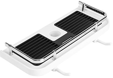 TOPINCN Étagère de Rangement pour Salle de Bain, étagère de Rangement pour Tringle de Douche en ABS, Support de Plateau pour Organisateur, Accessoire de Salle de Bain pour Trou de 24 Mm