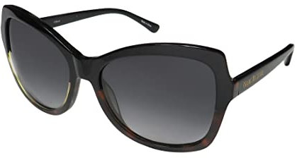 Isaac Mizrahi 30216 Damen-Sonnenbrille, übergroß, Vollrand, 100 % UVA- und UVB-Linsen, Sonnenbrille/Sonnenbrille, Schwarz / Schildkröte, 55-16-130
