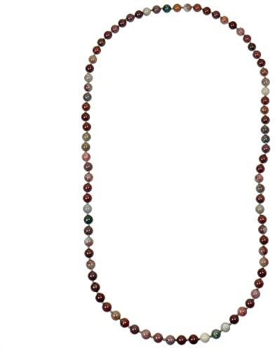 ELEDORO Edelstein Kette Damen 80 cm Endloskette 8 mm handgeknotet