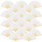 FEPITO 55 Pieces White Handheld Paper Fan Paper Folding Fans with Bamboos for Wedding Gift, Party, Home