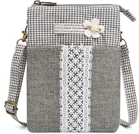 LassZone Petit sac à bandoulière pour femme en toile pour téléphone portable, sac à main à motif national pour filles, mini sacs à bandoulière, porte-monnaie, porte-monnaie