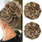 JJstar 2 Stück Haarteil Mit Gummiband, Dutt Haarteil Gelockt Haargummi Mit Haaren Hochsteckfrisuren Haarverlängerung Messy Bun Haarteile für Damen Mädchen Pferdeschwanz