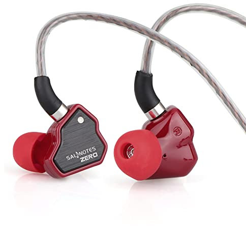 Linsoul 7Hz Salnotes Zero HiFi 10mm Micrófono intraural con Controlador dinámico IEM con diafragma Compuesto, Placa Frontal de Acero Inoxidable, Cable OFC de 2 Pines