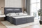 ALTDECOR Boxspringbett mit Matratze und Lattenrost, LED Boxbett, Topper, Polsterbett mit Bettkasten, Bett mit Stauraum H3-Matratze, Doppelbett, Springboxbett - Noel Gold - 200x200 - Dunkelgrau Samt
