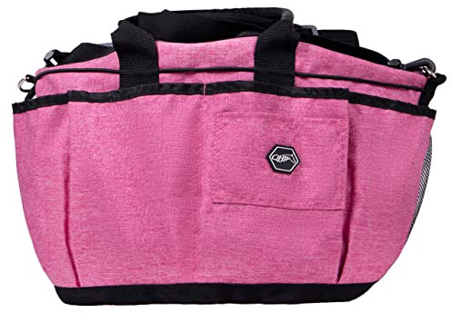 QHP Putztasche Tragegriffe Schulterriemen Gummizug viele Fächer (rosa)