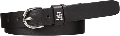 Tommy Hilfiger Damen Gürtel Essential Effortless 2.5 Ledergürtel, Schwarz (Black), 135