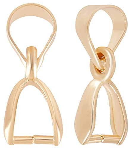 Beebeecraft 1 Box 100 Stück Eispickel Klemmschlaufen 14K Vergoldetes Messing Anhängerverschlüsse Schlaufen Charm Bead Anhänger Verbinder Für Halsketten Ohrringe Schmuckherstellung Zubehör Handwerk