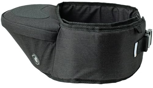 Hippychick Hipseat Babytrage Leichte Rückensparende Unterstützung Taille Hocker Verstellbarer Gurt Kann 6-36 Monate Kind tragen, Denim Schwarz