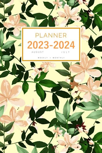 Planner August 2023-2024 July: 6x9 Weekly and Monthly Organizer | Illustrated Stylish Floral Design