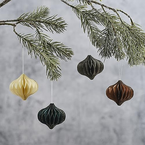 Ginger Ray 3D-Papier-Wabendekoration zum Aufhängen, Weihnachtsbaumschmuck, 4 Stück