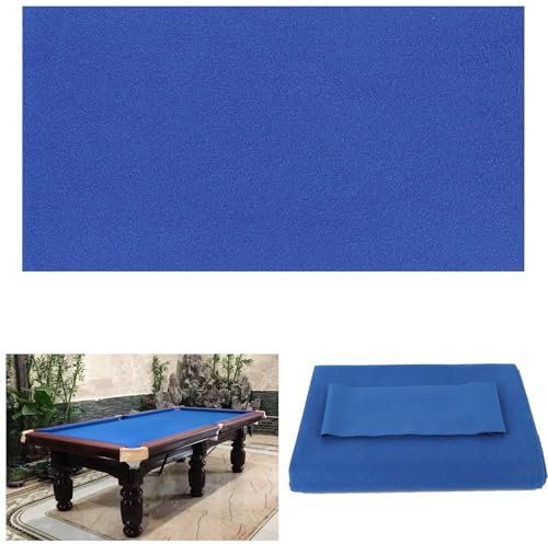 Billardtisch-Filz mit 6 Stoffstreifen, vorgeschnittene Billardtischdecke, Filz, 2,4 m, Blau