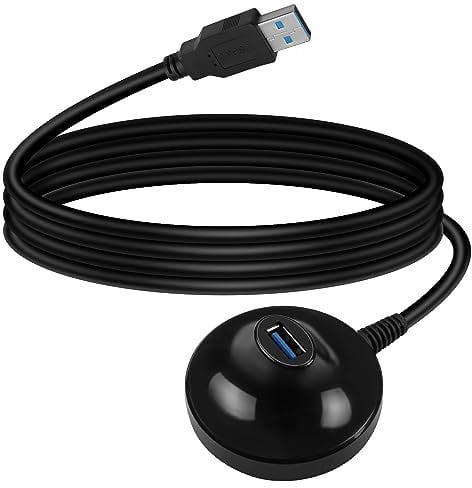 HATMINI Cable de extensión USB 3.0 de 4.9 pies con pedestal, soporte de extensión USB 3.0 tipo A macho a hembra de 5 Gbps para adaptador WiFi USB, unidad flash USB, lector de tarjetas, teclado, mouse,