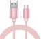 EWANTO Câble de charge USB A (m) vers micro USB (m) tressé, Chargeurs pour téléphones portables, Rose - 3 A - Pour smartphones Android, tablettes, appareils photo et ordinateurs - 1 m