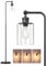 EDISHINE Stehlampe Wohnzimmer, Schwenkbarer Glas-Lampenschirm, Schwarze Standleuchte Industrial, Bodenlampe mit Fußschalter, Stehleuchte für Arbeitszimmer, Ecke, E27 Sockel, inkl. 6W LED Leuchtmittel