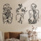 3 Pcs Metal Wall Art Decor Minimalist Abstract Woman Wall Art Metal Modern Line Drawing Decor Female Single Line Home Hanging for Bedroom Kitchen Bathroom Living Room(Plant)