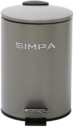 simpa 3L 3 Litre Matt Dark Grey Slim Soft-Closing Pedal Dustbin.
