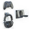 Monzlteck Wandhalterung für Gaming-Controller und Headset, mit rutschfesten Pads für Xbox, PS5, PS4, Switch Pro, Kopfhörer, PSVR-2, Rucksack, Gamepad-Headset-Aufhänger aus Metall (2 Stück)