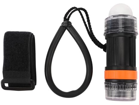 Tauchblitzleuchte, Wasserdicht, Hohe Helligkeit, LED, Batteriebetrieben, Tauchsignal-Taschenlampe, Wasserdichtes Design (BLACK)