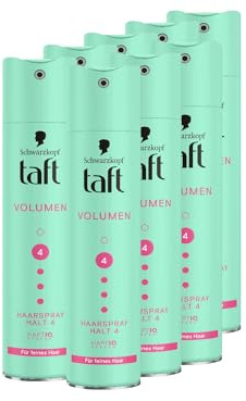 Schwarzkopf Taft Haarspray Volumen (8x 250 ml), Haltegrad 4 Haarstyling für Feines Haar, Volumen-Haarspray, Vegane Formel*