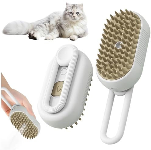 Brosse à Vapeur Électrique pour Chiens et Chats: Soins Pelage, Démêlage, Massage Relaxant, Hygiène Domestique, Élimination des Nœuds, détente à Domicile