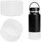 Linkidea Water Bottle Boot Compatible with Hydro Flask Wide Mouth Flex Cap/Straw Lid/Chug Cap 32oz/40oz, Silicone Bottle Bottom Sleeve Cover Protector, Bottle Bumper (White / 2 Pack)