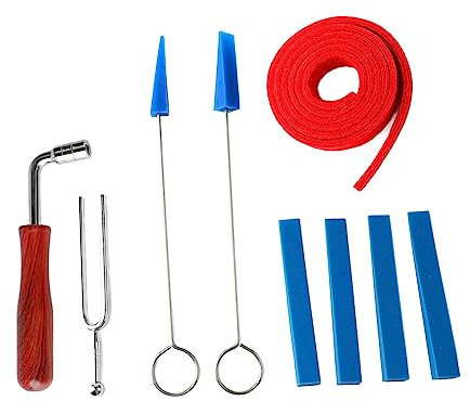 YAOGOHUA Piano Tuning Tool Set Tuning Wrench Fork Rubber Mute Wool Felt Temperament Strip Piano Tuner Kit