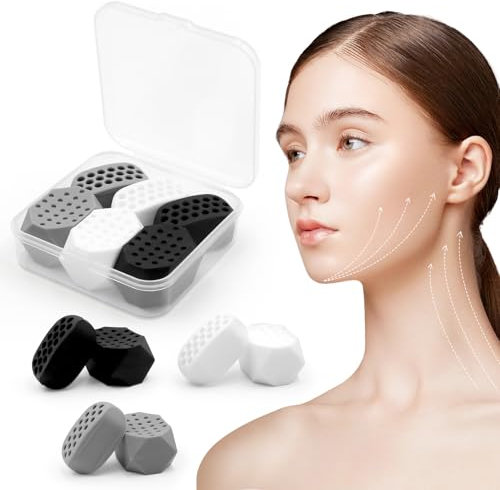 GOEDEKE 6pcs Jaw Trainer, Silicone Exerciser for Double Chin - 3 Resistance Levels, Strengthen and Shape Neck and Jaw Line, Suitable for Men and Women