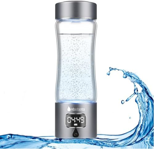 Hydrogen Water Bottle, Healthy Hydrogen Water Generator with 2024 Latest SPE PEM Technology, Hydroxide Separation,Suitable for Home,Travel,Mother's Day Gift for Mom (Gray, 9.05in*2.63in*2.63in)