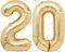Luftballon 20.Geburtstag Weiß Gold,XXL Riesen Weiß Gold Folienballon 20 für Frauen,40Luftballon 20. Geburtstag,Zahlen 2 und 0 Folienballon für 20 Jahre Geburtstagsdeko Jubiläum Party Dekoration