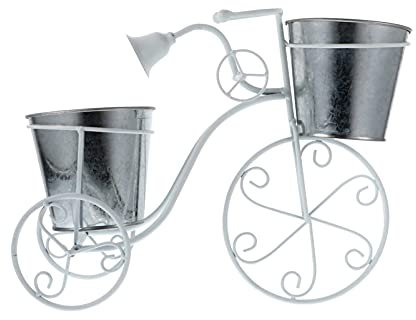 Bike Planter Metal Flower Pot Cart Holder, Tricycle Plant Holder, Flower Plant Stand Display Rack for Home Deck Garden Patio Bike Plant Stand