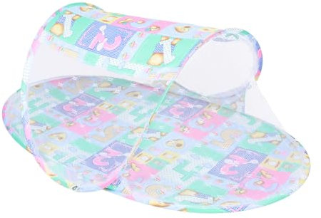 Toyvian Zanzariera Pieghevole Per Culla Baldacchino Oscurante Senza Installazione Rete Insetti Con Cerniera Facile Da Usare Copertura Per Box Trasportabile