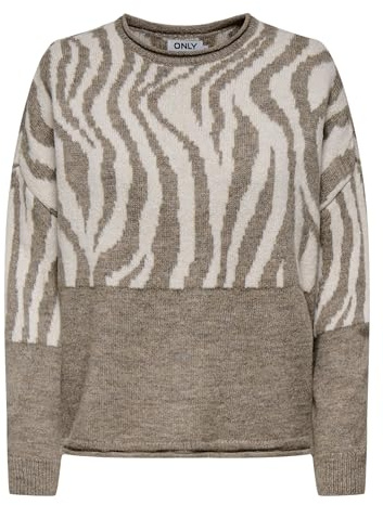 ONLY Damen Onljade Animal Ls O-Neck KNT Noos Onljade Animal Ls O-Neck KNT Noos (1er Pack)