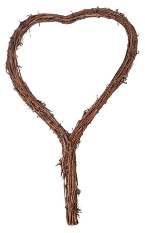 POPETPOP Natürlicher Herzkranz Weinreben Mit Griff Handgefertigte Deko Für Hochzeiten Valentinstag Und -projekte Rustikaler Rattan-Rahmen Für Und Türdekoration
