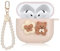 Yamobi Cartoon Bär, Schleife und Blumen Design mit Perlenkette für AirPods 4, Silikonhülle für AirPods 4. Generation 4, Weiche Schutz Hülle für AirPods Case,Keychain