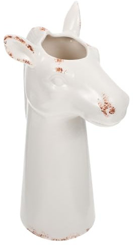 Generisch Vase Zebra-Statue gefälschte Blumen Strauß einzigartig Dekoration künstliche blüten Artificial Flower sztuczne kwiaty trokenenblumen Blumenbehälter Blumentopf Keramik Weiß