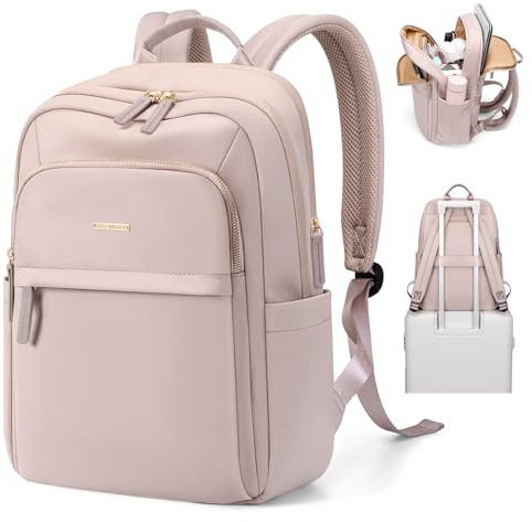 GOLF QUALITY Sac à dos de voyage imperméable pour femme, sac de transport pour affaires, week-end, randonnée, sac d'ordinateur portable multicouche, 40,6 cm, A - Rose, 16 Inch