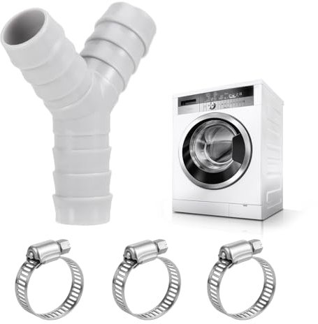 Geschirrspüler Waschmaschine Abfluss Adapter Y-Verteilerstück Schlauchschellen,Grau 3/4 Zoll bidirektionaler Y-Spender,Y-Schlauchverbinder Geeignet für Küchenrohre,Waschmaschinen,Gärten,Im Freien