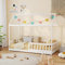 HOMCOM House-Shaped Kids Bed Frame, Solid Pine Wood Single Bed Frame with Safety Fence for Kids Boys and Girls, White