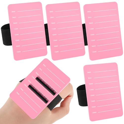 Patelai 4 Pcs Lash Extension Holder for Hand, Adjustable,8-15 mm,Pink